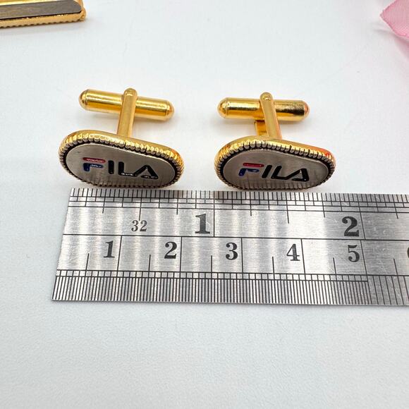 Rare Vintage FILA Tie Bar Tie Clip Cufflinks Set Logo 
Men’s Sporty 90s Sports - Picture 9 of 12